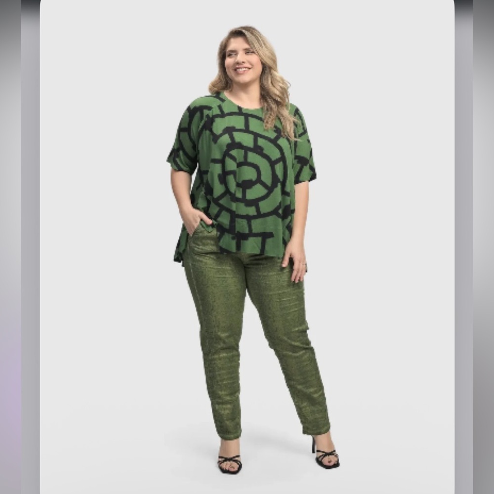 Alembika Fearless Iconic Stretch Jeans Green Sz 5